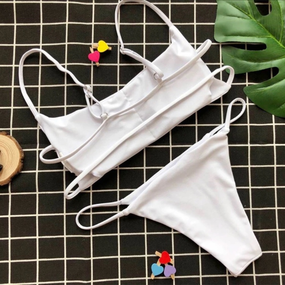 ‘Midori’ White caged bandage cheeky bikini - Picture 6 of 6